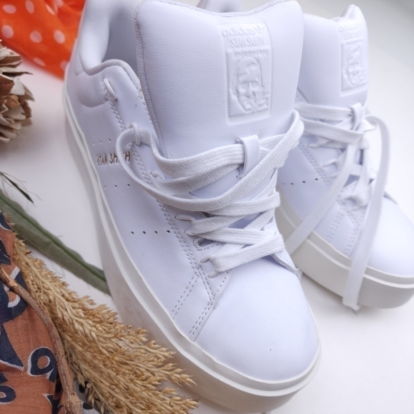 Rare Stan Smith White Platform Women's Sneakers Sz 8½m - Picture 3 of 16